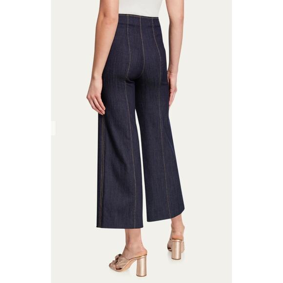 Cinq a Sept Azure Wide Leg Stitched Jeans Size 6 - Picture 3 of 10